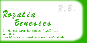 rozalia bencsics business card